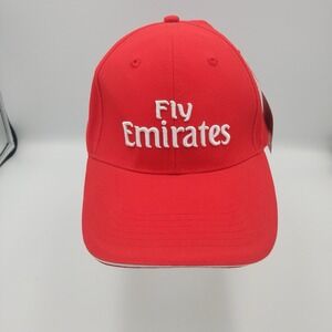 NWT Fly Emirates Airlines Hat Cap Official Red Microfiber Adjustable OSFA